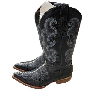 Morales Men's stingray embossed leather print boot